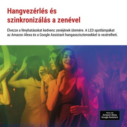 GoSmart kültéri LED spotlámpa, kezdő készlet, 4 darab, 7 W, RGBIC dimmelhető, WiFi