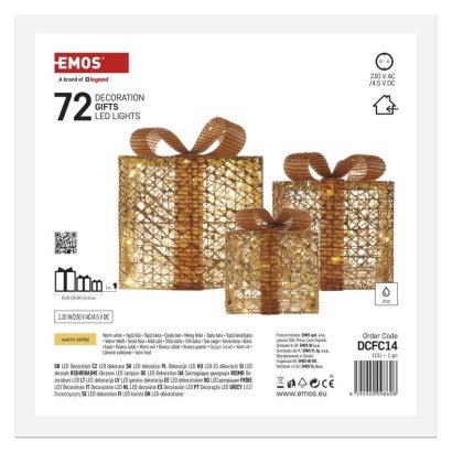 LED darčeky, 3 veľkosti, vnútorné, teplá biela