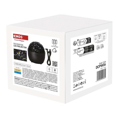 LED dekoratívny projektor – hviezdy, 3x AA, vnút.