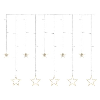 LED karácsonyi fényfüggöny – csillagok, 185x105 cm, beltéri, meleg fehér