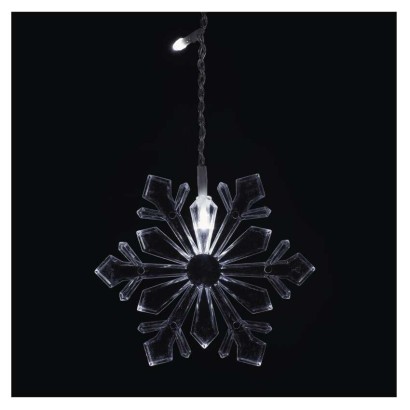 LED karácsonyi fényfüggöny – hópelyhek, 135x50 cm,  beltéri, hideg fehér