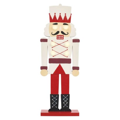 Dekoracje - 6 LED drewniany żołnierz 29 cm 1 × CR2032, ciepła biel, IP20