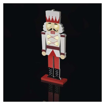 Dekoracje - 6 LED drewniany żołnierz 29 cm 1 × CR2032, ciepła biel, IP20