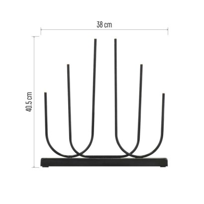 LED svietnik kovový čierny, 40 cm, 2x AA, vnútorný, teplá biela