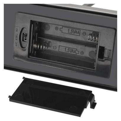 LED svietnik kovový čierny, 40 cm, 2x AA, vnútorný, teplá biela