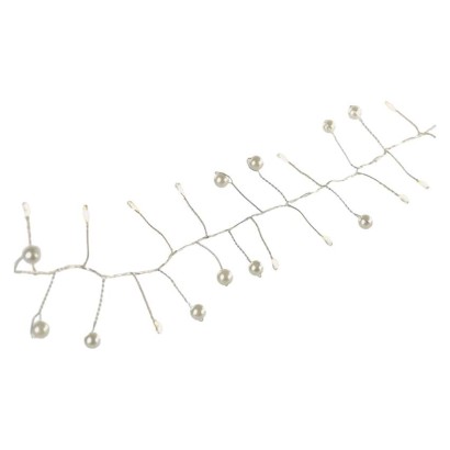 LED girlanda - biseri, 1,2 m, 3x AA, notranja, toplo bela, časovnik