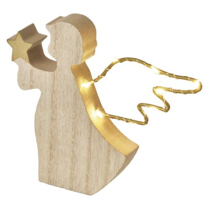 Dekoracje - anioł 8 LED, 13 cm, 2x AA, ciepła biel, IP20, timer