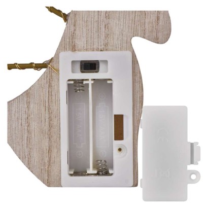 Dekoracje - anioł 8 LED, 13 cm, 2x AA, ciepła biel, IP20, timer