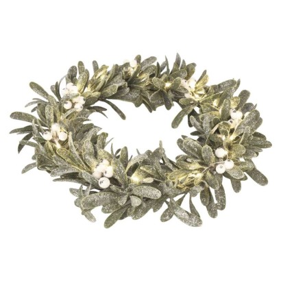 Dekoracje - wianek jemioła 25 LED, 3xAA, ciepła biel, IP20, timer