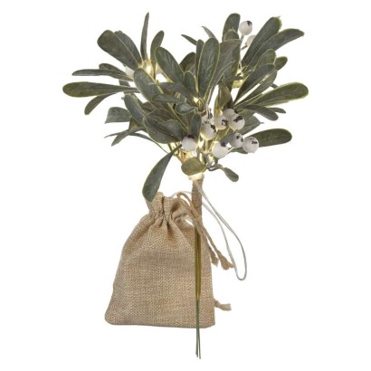 Dekoracje - gałązka jemioła , 2x AA, ciepła biel, IP20, timer