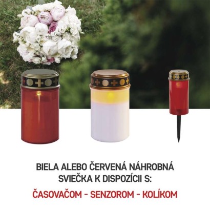 LED náhrobná sviečka zapichovacia, 25 cm, 2x AA, vonkajšia aj vnútorná, vintage