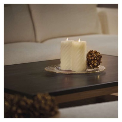 LED dekoráció – viaszgyertya 17 cm, 2x AAA, beltéri, meleg fehér, 2 db, távirányító