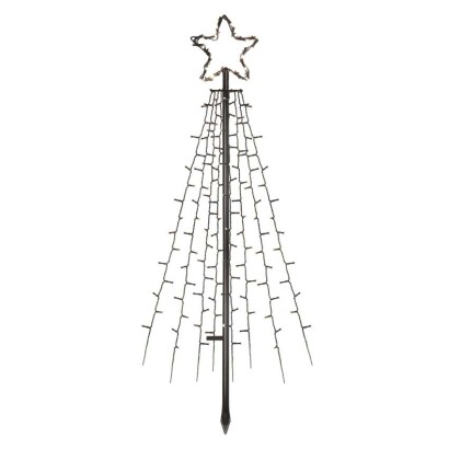 LED Weihnachtsbaum Metall, 180 cm, Außen und Innen, Kaltweiß, Timer
