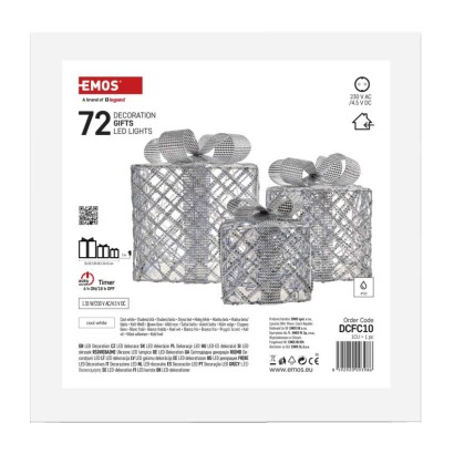 LED Geschenkpakete, 3 Größen, Innen, Kaltweiß, Timer