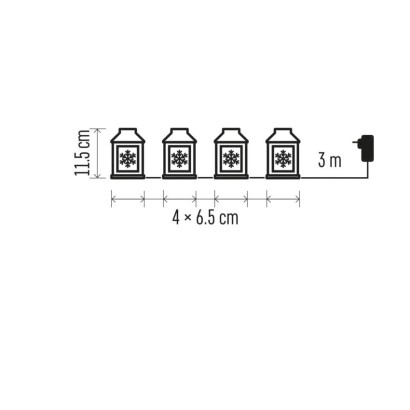 Dekoracje - 4 LED lampiony białe, zimna biel, IP44