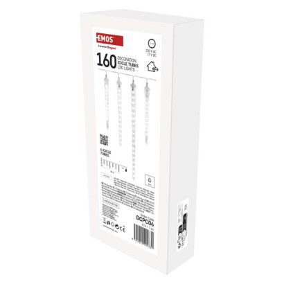 LED vánoční girlanda – rampouchy, 6 ks, 2 m, venkovní i vnitřní, studená bílá