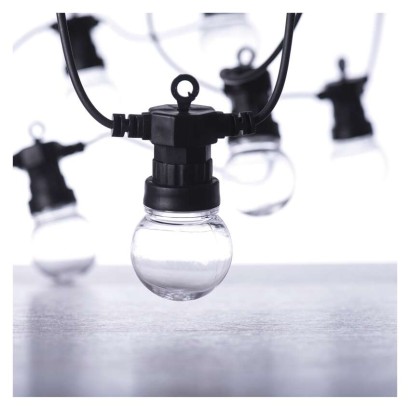 LED světelný řetěz – 10x párty žárovky, 5 m, venkovní i vnitřní, multicolor