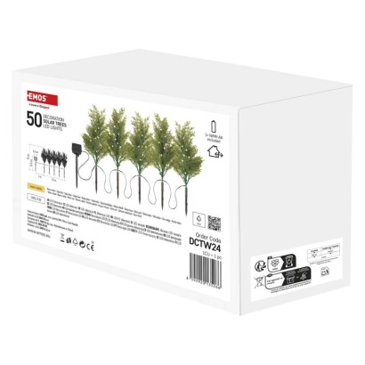 Gałązki LED z panelem solarnym, przeźroczyste, ciepła biel