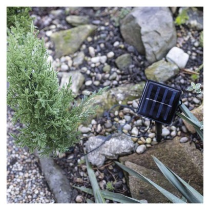 Gałązki LED z panelem solarnym, przeźroczyste, ciepła biel