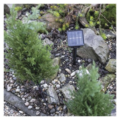 Gałązki LED z panelem solarnym, przeźroczyste, ciepła biel