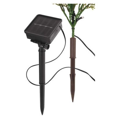 Gałązki LED z panelem solarnym, przeźroczyste, ciepła biel