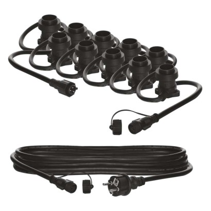 Verbindungs-Lichterkette für 10 E27 Leuchten START SET, 7,35 m, Außen/Innen