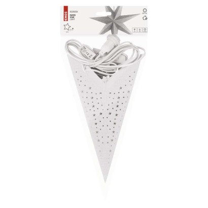 Iekarama Ziemassv. papīra zvaigzne ar sudrab. spīdumiem vidū, balta, 60 cm, liet. iekšt.
