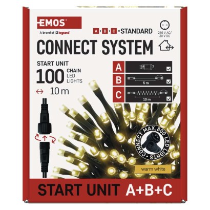 Základní sada pro spojovací řetězy Standard, 10 m, venkovní, teplá bílá, časovač