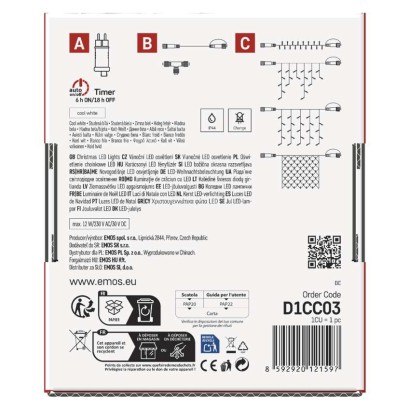 Štartovacia súprava pre spoj. reťaze Klasik – cencúle, 2,5 m, vonkajšia, studená biela, č.