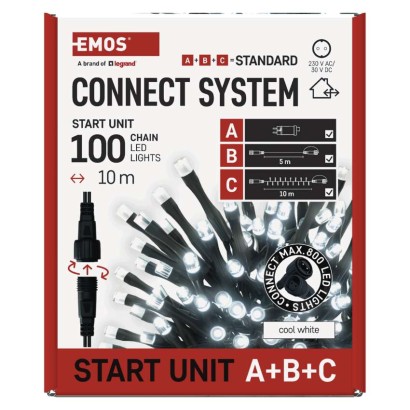 Základní sada pro spojovací řetězy Standard, 10 m, venkovní, studená bílá, časovač