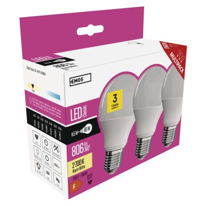LED žárovka Classic A60 / E27 / 8,5 W (60 W) / 806 lm / teplá bílá