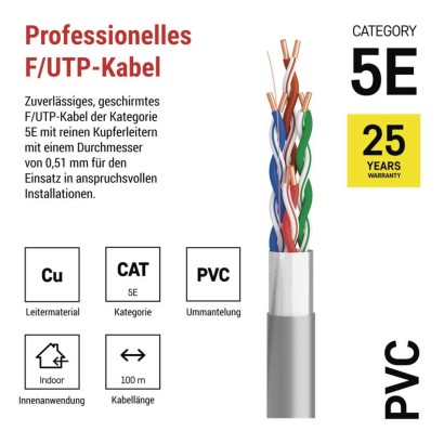 Datenkabel FTP 5E, 100m