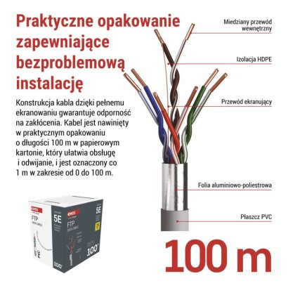 Kabel Ftp Cat5e, 100m