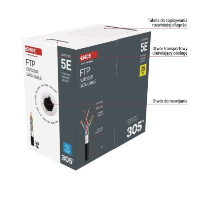 Kabel Ftp Cat5e, outdoor, 305m
