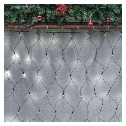 Standard LED spojovacia vianočná reťaz – sieť, 1,5x2 m, vonkajšia, studená biela