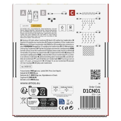 Stand. LED savienojošā virt., mirgojoša – lāstekas, 2,5 m, liet. ārā, silti/auksti balta