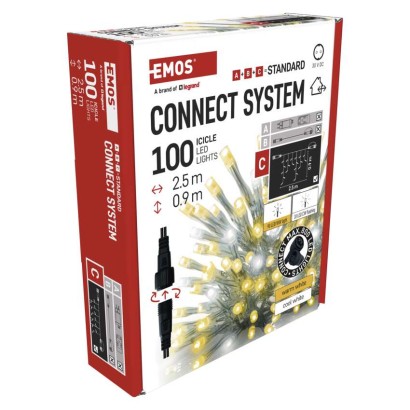 Stand. LED savienojošā virt., mirgojoša – lāstekas, 2,5 m, liet. ārā, silti/auksti balta