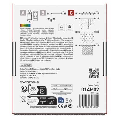 Standard LED spojovacia vianočná reťaz, 5 m, vonkajšia aj vnútorná, multicolor