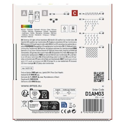 Standard LED spojovací vánoční řetěz, 10 m, venkovní i vnitřní, multicolor