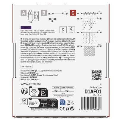 Standard LED sorolható karácsonyi füzér, 10 m, kültéri és beltéri, lila