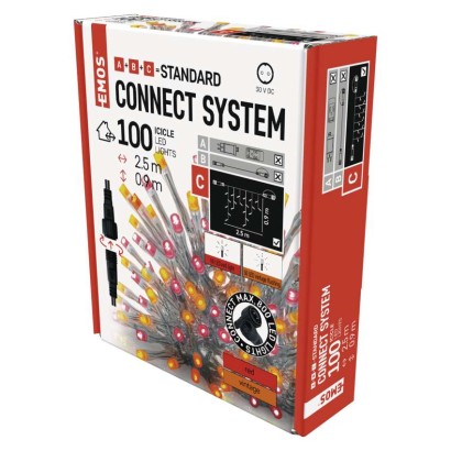 Standarta LED savienojošā virt., pulsējoša – lāstekas, 2,5 m, liet. ārā, sarkana/retro