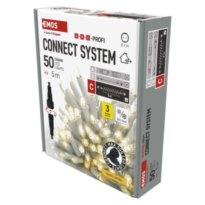 Profi LED spojovacia reťaz biela, 5 m, vonkajšia aj vnútorná, teplá biela