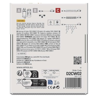 Profi LED spojovacia reťaz biela – cencúle, 3 m, vonkajšia, teplá biela