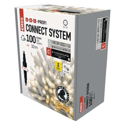 Profi LED Verbindungskette weiß, 10 m, Außen/Innen, warm-weiß