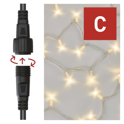 Profi LED Verbindungskette weiß, 10 m, Außen/Innen, warm-weiß