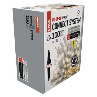 Profi LED Verbindungskette weiß, 10 m, Außen/Innen, warm-weiß