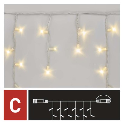 Profi LED spojovacia reťaz blikajúca biela – cencúle, 3 m, vonkajšia, teplá biela