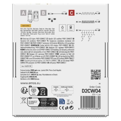 Profi LED spojovacia reťaz blikajúca biela – cencúle, 3 m, vonkajšia, teplá biela