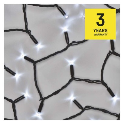 Profi LED spojovací řetěz černý, 10 m, venkovní i vnitřní, studená bílá