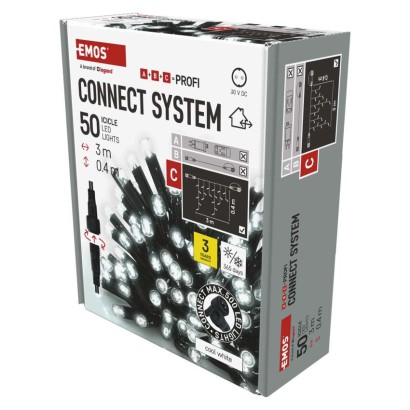 Profi LED ühendatav valguskett must – jääpurikad, 3 m, õue, külm valge